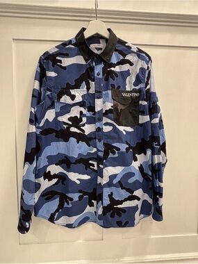 VALENTINO Blue Camouflage Shirt